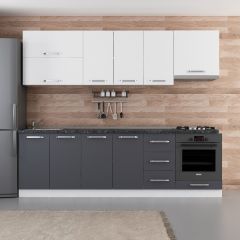 Minar 260 Cm Mutfak Dolabı Beyaz Antrasit 260-A5