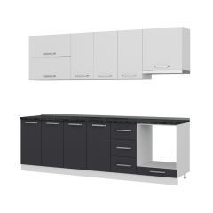 Minar 260 Cm Mutfak Dolabı Beyaz Antrasit 260-A5