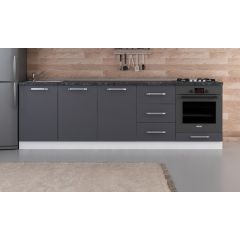 Minar 260 Cm Mutfak Dolabı Beyaz Antrasit 260-A6-Alt Modül