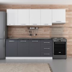 Minar 260 Cm Mutfak Dolabı Beyaz Antrasit 260-A7