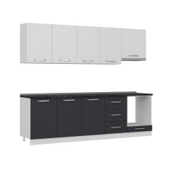 Minar 260 Cm Mutfak Dolabı Beyaz Antrasit 260-A8