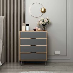 Elina Ayaklı 4 Çekmeceli Şifonyer - Dore/Antrasit