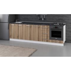 Minar 260 Cm Mutfak Dolabı Beyaz Dore 260-D3-Alt Modül