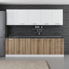 Minar 260 Cm Mutfak Dolabı Beyaz Dore 260-D2