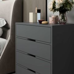 Elina Ayaklı 4 Çekmeceli Şifonyer - Antrasit/Antrasit