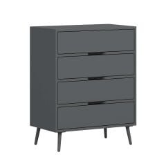 Elina Ayaklı 4 Çekmeceli Şifonyer - Antrasit/Antrasit