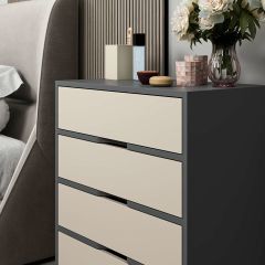 Elina Ayaklı 4 Çekmeceli Şifonyer - Antrasit/Kumtaşı