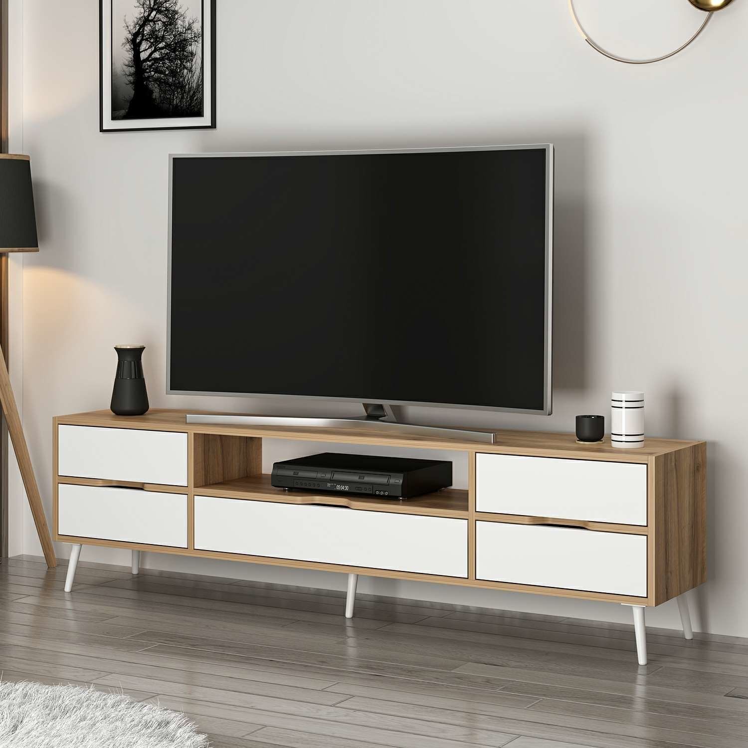 Elina Ayaklı Tv Ünitesi - Dore/Beyaz