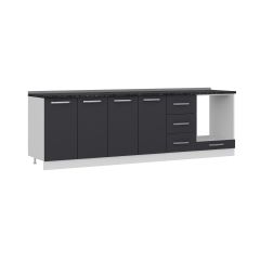 Minar 265 Cm Mutfak Dolabı Beyaz Antrasit 265-A3-Alt Modül