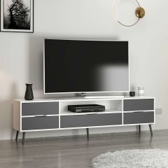 Elina Ayaklı Tv Ünitesi - Beyaz/Antrasit