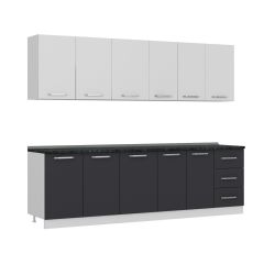 Minar 265 Cm Mutfak Dolabı Beyaz Antrasit 265-A1