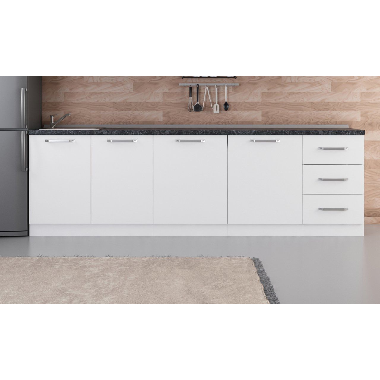 Minar 270 Cm Mutfak Dolabı Beyaz 270-B2-Alt Modül