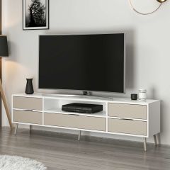 Elina Ayaklı Tv Ünitesi - Beyaz/Kumtaşı