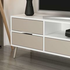 Elina Ayaklı Tv Ünitesi - Beyaz/Kumtaşı