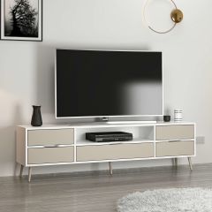 Elina Ayaklı Tv Ünitesi - Beyaz/Kumtaşı