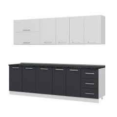 Minar 265 Cm Mutfak Dolabı Beyaz Antrasit 265-A2