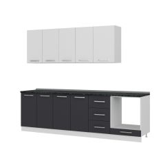 Minar 265 Cm Mutfak Dolabı Beyaz Antrasit 265-A3