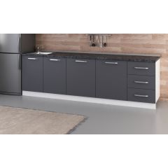 Minar 270 Cm Mutfak Dolabı Beyaz Antrasit 270-A2-Alt Modül