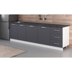 Minar 270 Cm Mutfak Dolabı Beyaz Antrasit 270-A2-Alt Modül