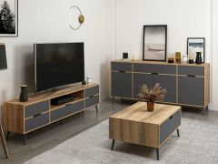 Elina Ayaklı Oturma Odası Set1 - Dore/Antrasit