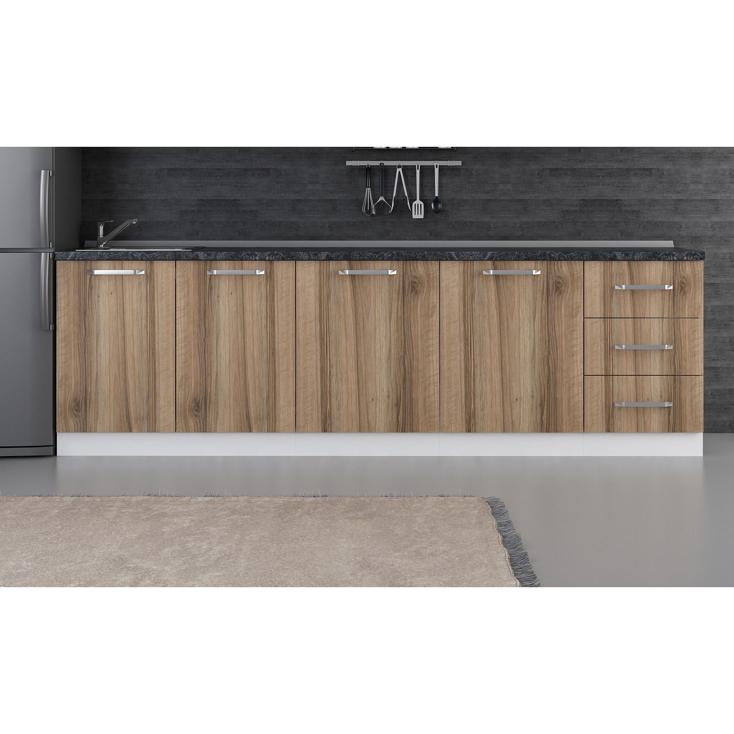 Minar 270 Cm Mutfak Dolabı Beyaz Dore 270-D2-Alt Modül