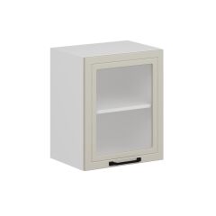 Alvinka Mutfak Modül Mbr_A Üst 1Dk1R 50-H60Cm Dolap Cam Beyaz Kumtaşı