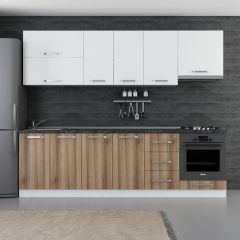 Minar 265 Cm Mutfak Dolabı Beyaz Dore 265-D8