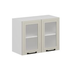 Alvinka Mutfak Modül Mbr_A Üst 2Dk1R 80-H60Cm Dolap Cam Beyaz Kumtaşı