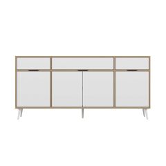 Elina Ayaklı Konsol Aynalı - Dore/Beyaz