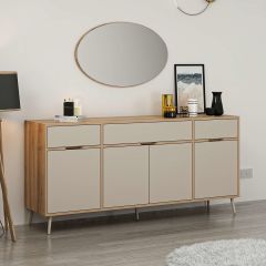 Elina Ayaklı Konsol Aynalı - Dore/Kumtaşı