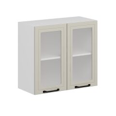 Alvinka Mutfak Modül Mbr_A Üst 2Dk1R 80-H72Cm Dolap Cam Beyaz Kumtaşı