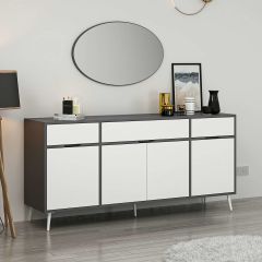 Elina Ayaklı Konsol Aynalı - Antrasit/Beyaz