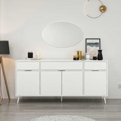 Elina Ayaklı Konsol Aynalı - Beyaz/Beyaz