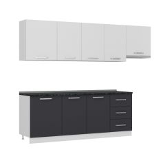 Minar 270 Cm Mutfak Dolabı Beyaz Antrasit 270-A4