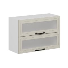 Alvinka Mutfak Modül Mbr_A Üst 2Yk1R 90-H60Cm Dolap Cam Beyaz Kumtaşı