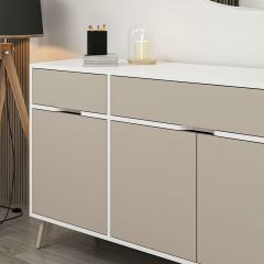 Elina Ayaklı Konsol Aynalı - Beyaz/Kumtaşı