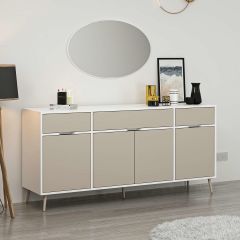 Elina Ayaklı Konsol Aynalı - Beyaz/Kumtaşı