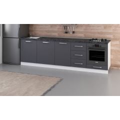 Minar 275 Cm Mutfak Dolabı Beyaz Antrasit 275-A6-Alt Modül