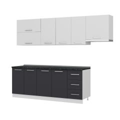 Minar 270 Cm Mutfak Dolabı Beyaz Antrasit 270-A7