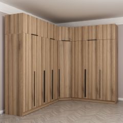 Kaleplus 8 Kapaklı 4 Çekmeceli Köşe Dolap + Yüklük Dore Dore Plus