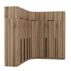 Kaleplus 8 Kapaklı 4 Çekmeceli Köşe Dolap + Yüklük Dore Dore Plus