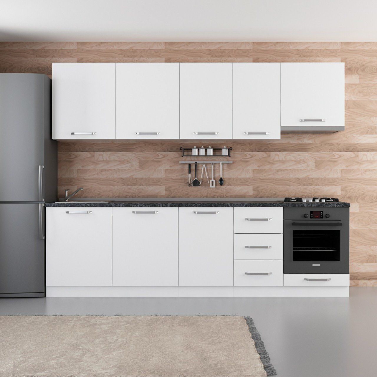 Minar 275 Cm Mutfak Dolabı Beyaz 275-B8