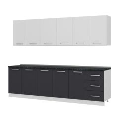 Minar 275 Cm Mutfak Dolabı Beyaz Antrasit 275-A1