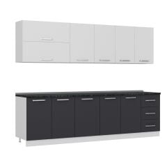 Minar 275 Cm Mutfak Dolabı Beyaz Antrasit 275-A2