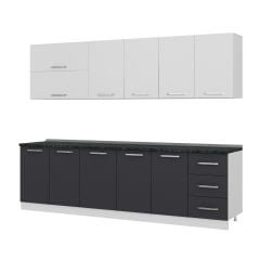 Minar 275 Cm Mutfak Dolabı Beyaz Antrasit 275-A2