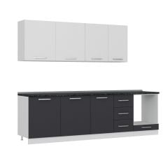 Minar 275 Cm Mutfak Dolabı Beyaz Antrasit 275-A6