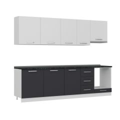 Minar 275 Cm Mutfak Dolabı Beyaz Antrasit 275-A8