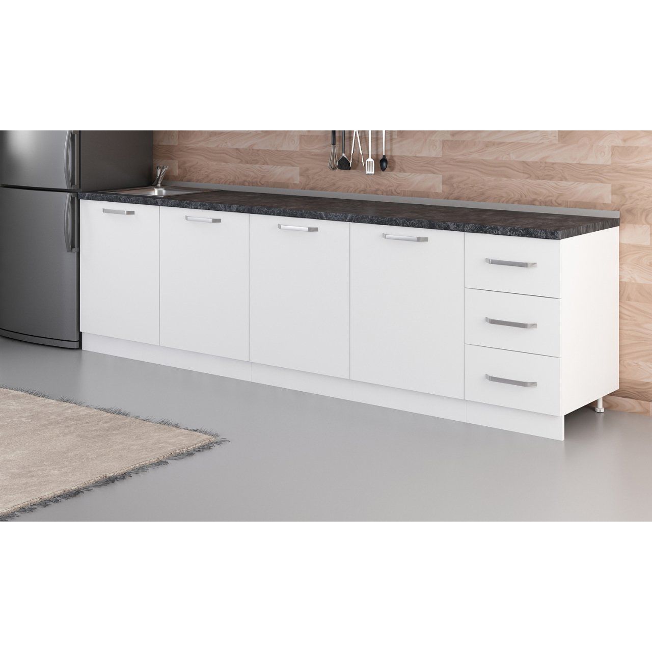 Minar 285 Cm Mutfak Dolabı Beyaz 285-B2-Alt Modül