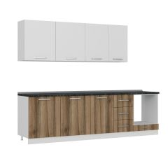 Minar 275 Cm Mutfak Dolabı Beyaz Dore 275-D6