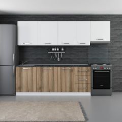 Minar 275 Cm Mutfak Dolabı Beyaz Dore 275-D7